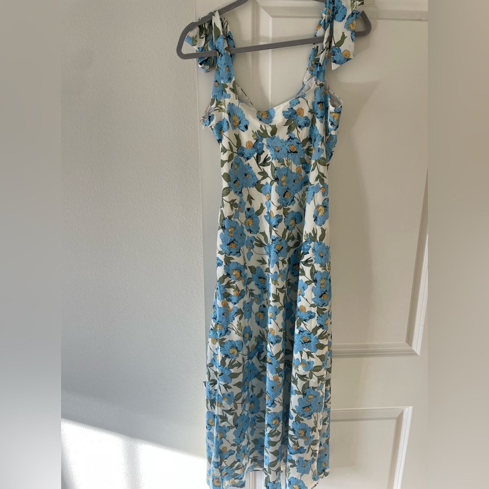 NWT Astr “Bow Strap Satin Midi Dress” Size Large - Picture 7 of 8
